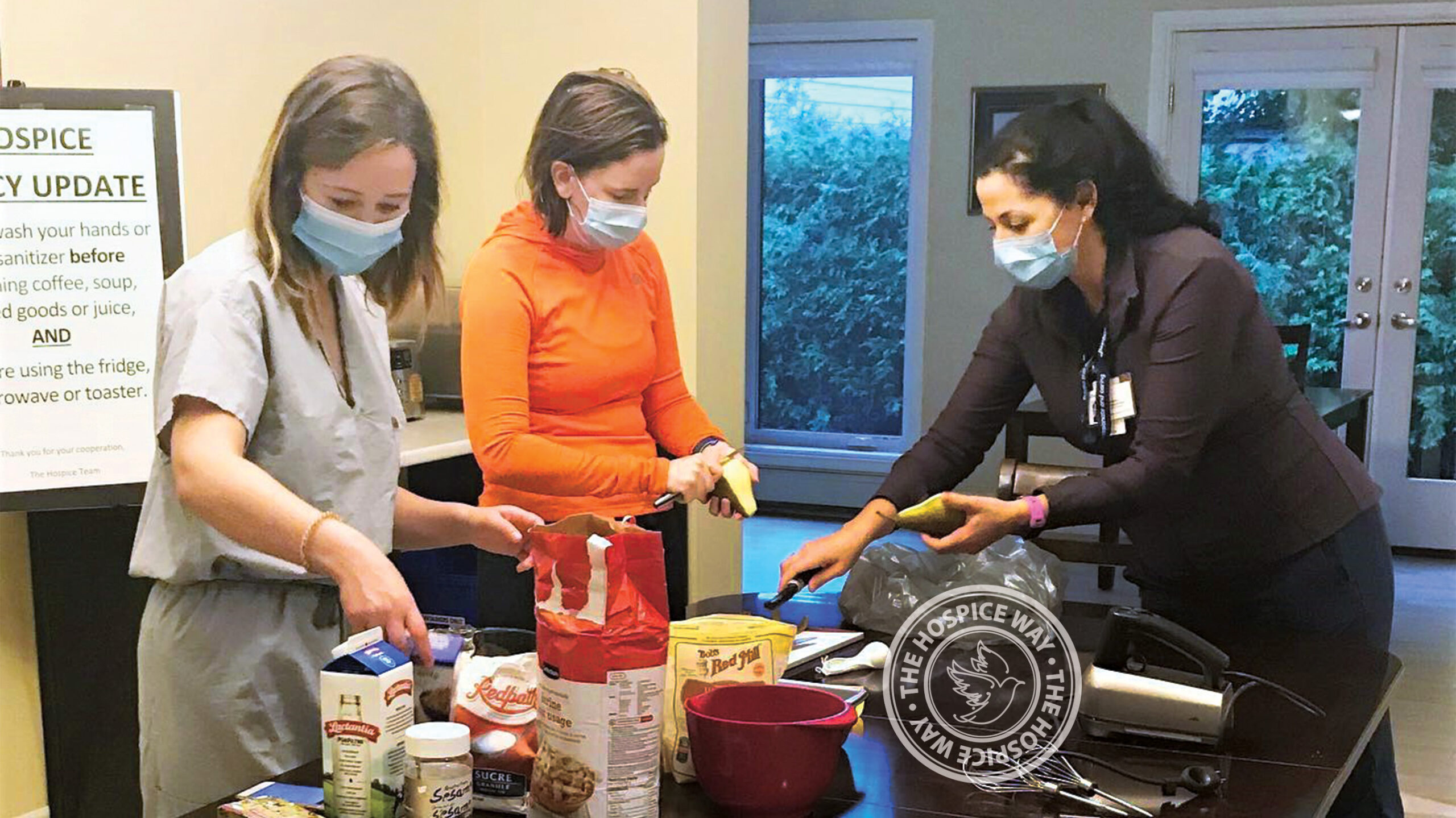 Dr. Sheri Bergeron baking with med students.